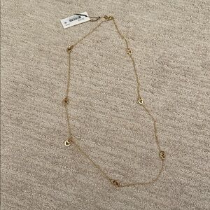 Coach Gold Long Heart Link Charms Necklace